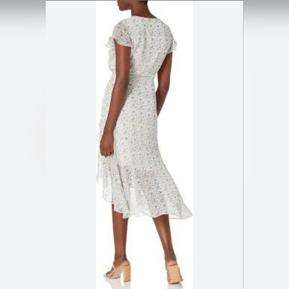 Sam Edelman Women's Ditsy Print with Gathered Front Dress Ivory Size 10 - Picture 8 of 16